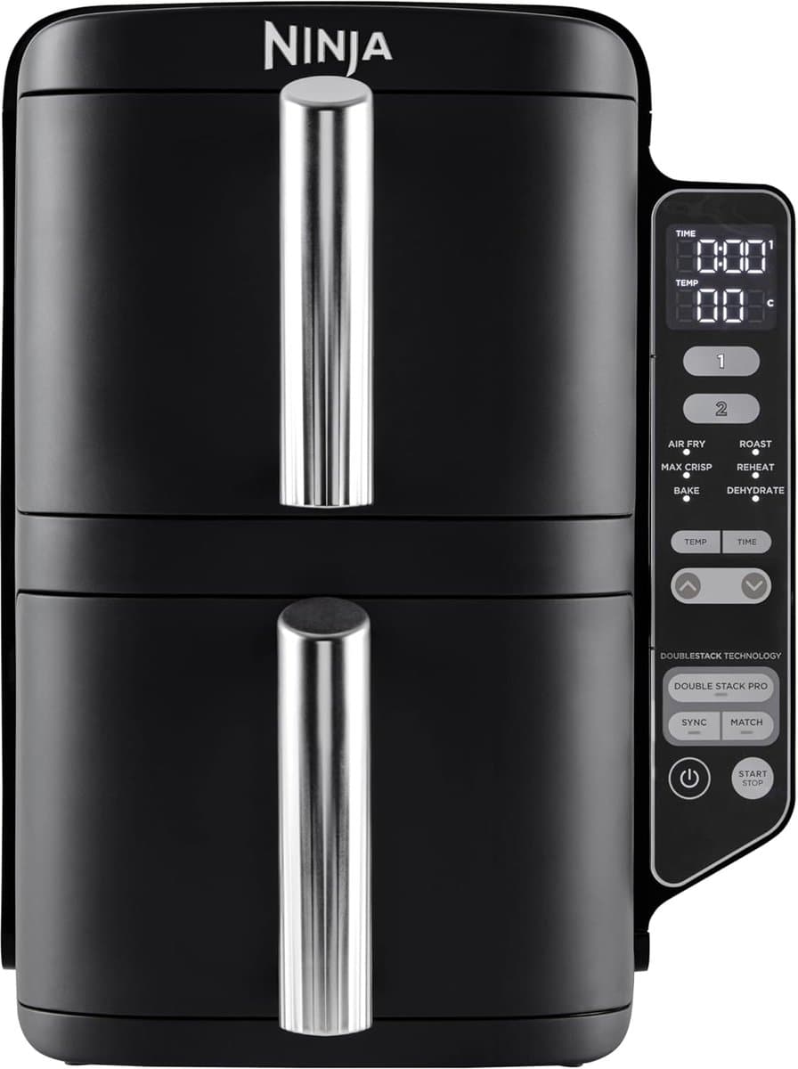 Verticale Friteuse met Dubbele Lades en 6 Kookfuncties, 7,6 Liter Inhoud, Energiesparend Design — afbeelding 1