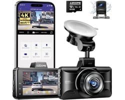 Dashcam 1080p FHD voor auto met 170° groothoek, G-sensor, parkeermonitor en bewegingsdetectie