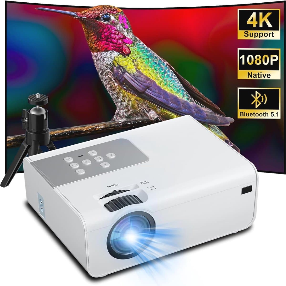 Full HD Mini Beamer met 5G WiFi en Bluetooth - Draagbare Videoprojector voor Thuisbioscoop — afbeelding 1