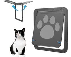 Vliegengaas huisdierklep met magneet en slot - Vliegenhordeur voor middelgrote en kleine honden en katten.