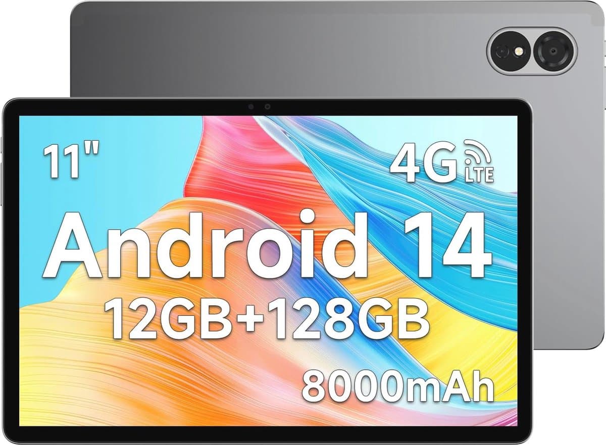 11 inch HD Tablet met Octa-core, 128GB Opslag, 8000mAh, 4G LTE, WiFi en GPS — afbeelding 1