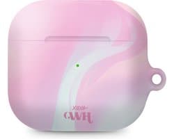 xoxo Wildhearts hoesje geschikt voor AirPods 3 - Sugar Rush - Ook als telefoonhoesje verkrijgbaar - schokbestendige case - koptelefoonhoesje - Matte afwerking - Beschermhoes met kleuren patroon - roze / lichtblauw