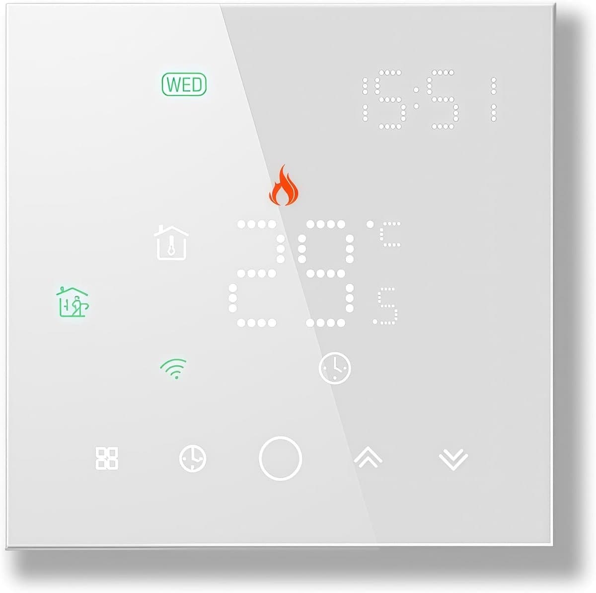 Slimme Thermostaat - Programmeerbare Regelaar - Verwarming Instellen - Touch Screen Bediening - 220 Volt - Wit — afbeelding 1