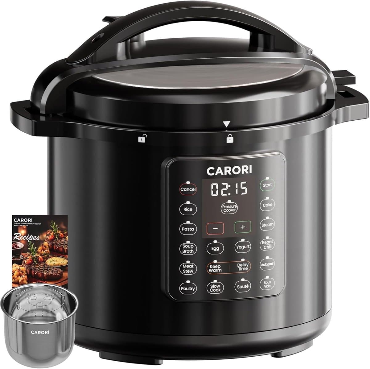 Elektrische Snelkookpan - Multicooker Fornuis - Snel Koken - 12-in-1 Functionaliteit - 8 Liter Capaciteit - Zwart — afbeelding 1