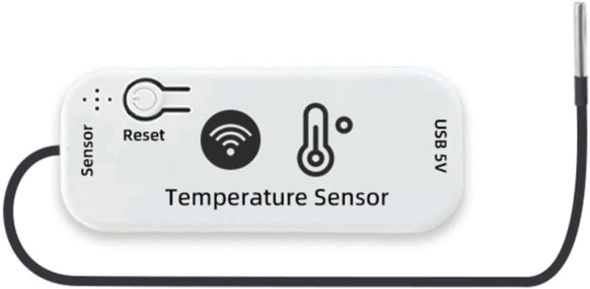 Temperatuursensor Schakelaar - Slimme Thermostaat - Automatische Klimaatregeling - Waterdichte RVS Sonde - 2 meter sonde - Wit — afbeelding 1