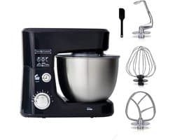 Keukenmachine - Mixer Robot - Culinaire Bereidingen - Planetaire Beweging - 4 Liter Kom - Zwart
