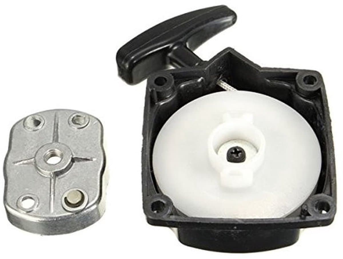 Trekstarter Universeel - Draagbare Terugslag - Grasmaaiers/Bosmaaiers - Montage - Afstand Bevestigingsgaten 67mm - Lengte touw 85cm - Startmechanisme — afbeelding 1