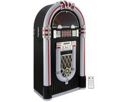 Jukebox Vinyl Platenspeler & Geluidssysteem - LED-Verlichting - Bluetooth, USB & SD/MMC - CD-speler -AUX & FM radio met PLL - 4 zwenkwielen