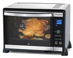 Rommelsbacher BGE 1580/E Elektrische Mini Oven met Draaispit - 30 Liter, 8 Kookfuncties, Elektronische Temperatuurregeling 80-230°C, Laagtemperatuurgaren, RVS, Accessoires Inbegrepen