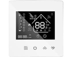Slimme Thermostaat - Verwarmingsregelaar - Vloerverwarming Regelen - Programmeerbare Modi - 11.3 x 10 x 6.8 cm - Wit