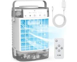 Draagbare airconditioners, 1600 ml dubbele watertank, draagbare airco, 3 snelheden, 2 nevelstanden, verdampingskoeling, ventilator.