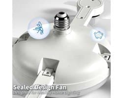Schroefventilator Met Lamp - 4 Koppen - Afstandsbediening - Dimbaar 3 Kleurtemperaturen - 3 Windsnelheden - Geschikt voor Slaapkamer, Keuken en Garage