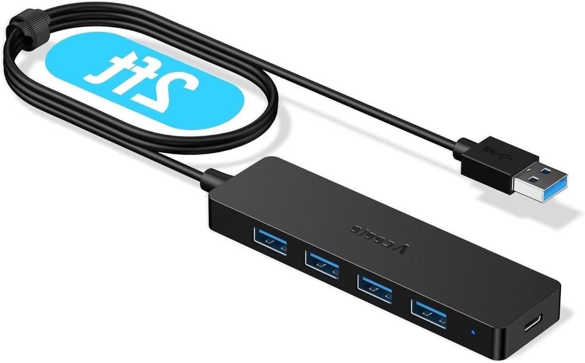 USB Hub - USB Adapter USB Extender - Snelle Data Transfer - 4 Poorten met Type C - 65cm Kabel — afbeelding 1