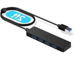 USB Hub - USB Adapter USB Extender - Snelle Data Transfer - 4 Poorten met Type C - 65cm Kabel