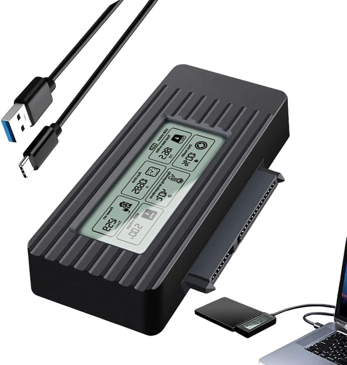Harde Schijf Adapter - Externe Harde Schijf Dock - Data Herstel - Snelle Schrijfsnelheid - Tot 16 TB - Zwart — afbeelding 1