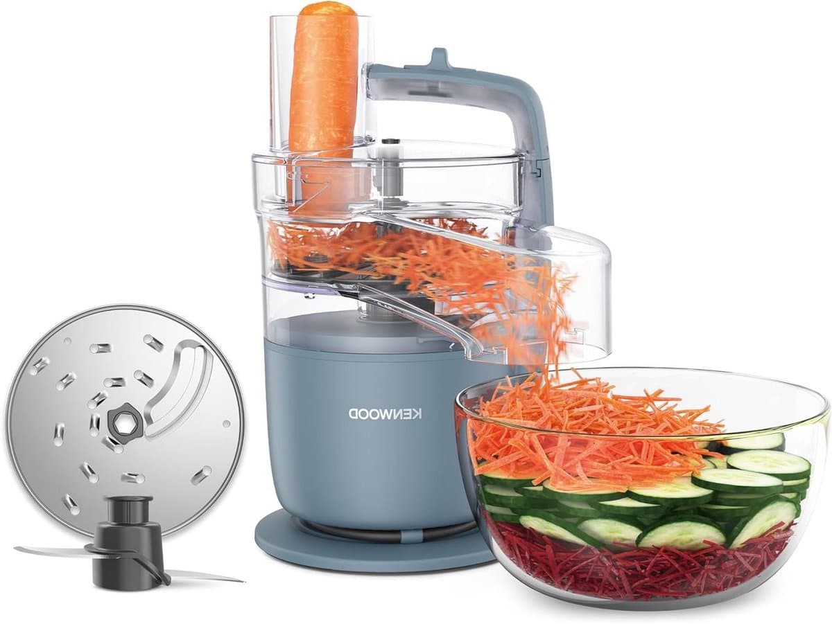 Compacte Keukenmachine - Alles in één - Maaltijden Bereiden - Direct op bord snijden - 1.3 Liter Kom - Zilver — afbeelding 1