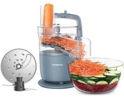 Compacte Keukenmachine - Alles in één - Maaltijden Bereiden - Direct op bord snijden - 1.3 Liter Kom - Zilver
