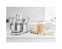 ACEP Kantelbare Keukenrobot - Keukenmachine - Deegmixer - Wit - RVS - 1500W - Mixer - Keukenrobot - Deegmachine - Keukenmixer