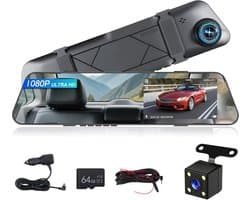 Dashcam voor auto - Zwart - 4,5 inch display - Dubbele HD-camera met Nachtzicht en Parkeerhulp