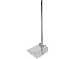 Grote Vuilblik - Stoffer en blik - Vloeren Schoonmaken - Metalen Handgreep - 70 cm - Zilver