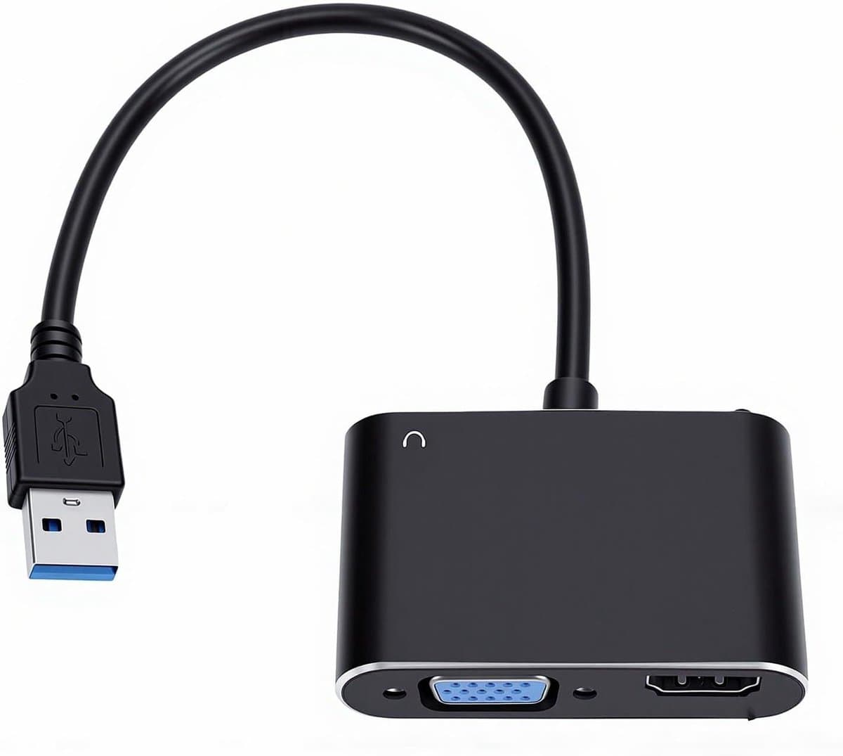 USB naar Dual HD VGA Adapter - Externe Beeldscherm Adapter - Werk Efficiëntie Vergroten - Ondersteunt 2 Beeldschermen — afbeelding 1