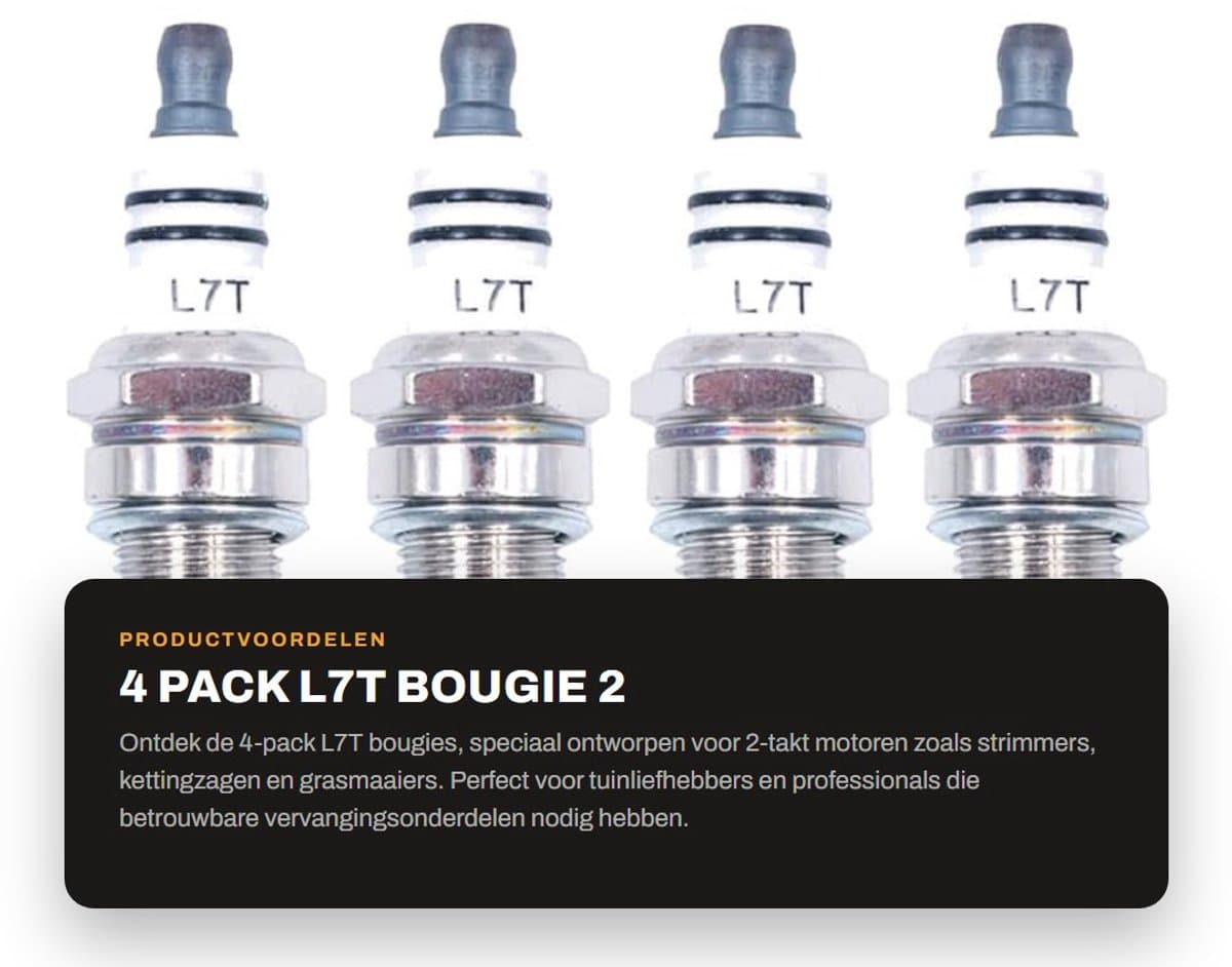 Dailygoods- Bougie L7T 4-Pack - 2-Takt Bougie - Vervangende Accessoires - Universele Bougie - Hoogwaardige Kwaliteit - Verbeterde Motorprestaties - Spark Plug — afbeelding 1