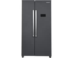 Heinner HSBS-HM442NFINVDGE++ American Side-by-Side Koelkast 442 L – Total No Frost – Inverter Compressor – Touchbediening – Supervriezen – Open-deur Alarm – Vingerafdrukbestendige Afwerking – Antracietgrijs – 5 Jaar Garanties