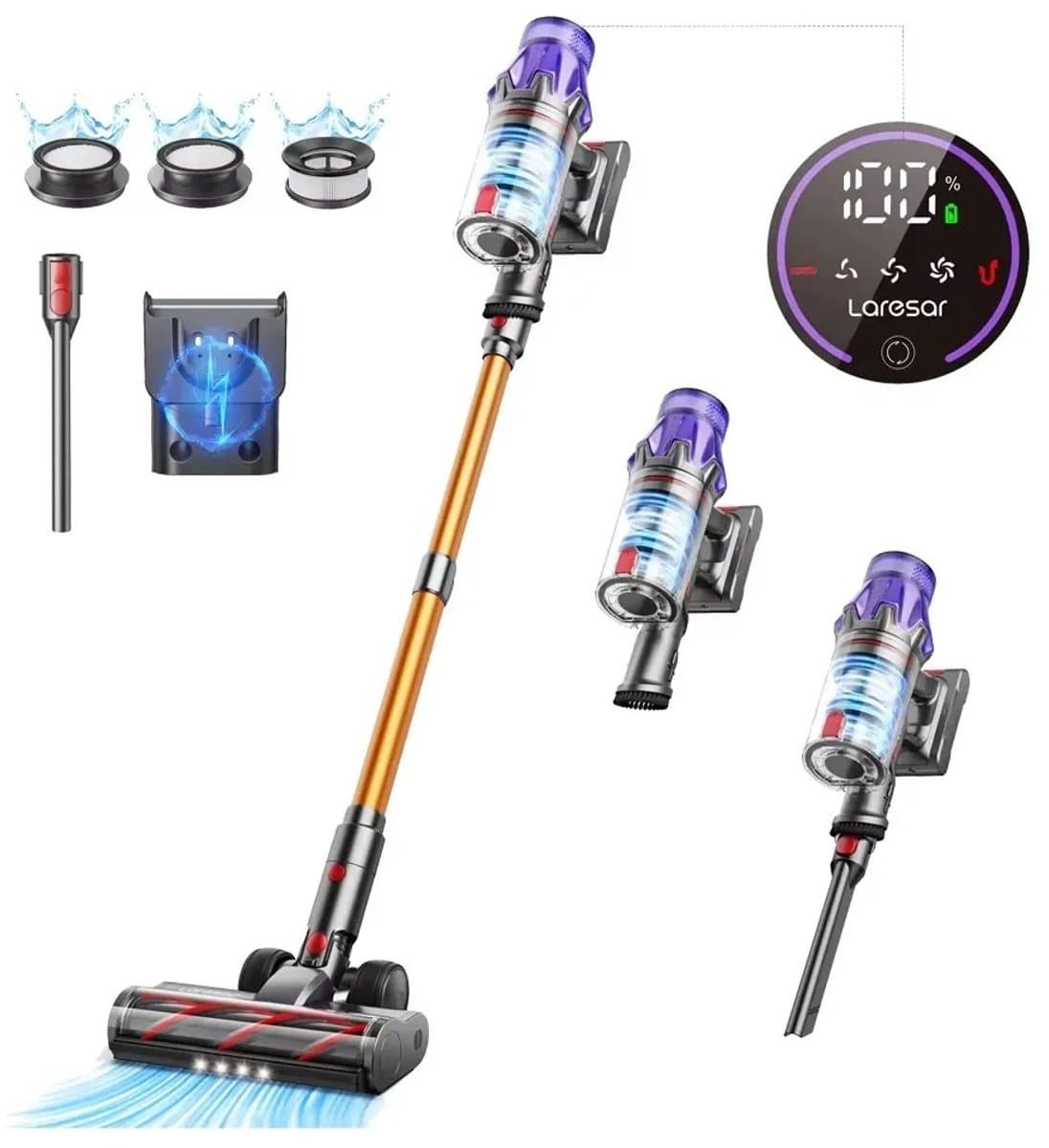 Aafinity | Laresar V7 Draadloze Stofzuiger 500W 50KPA – Handstofzuiger met Afneembare Accu & Stofreservoir — afbeelding 1