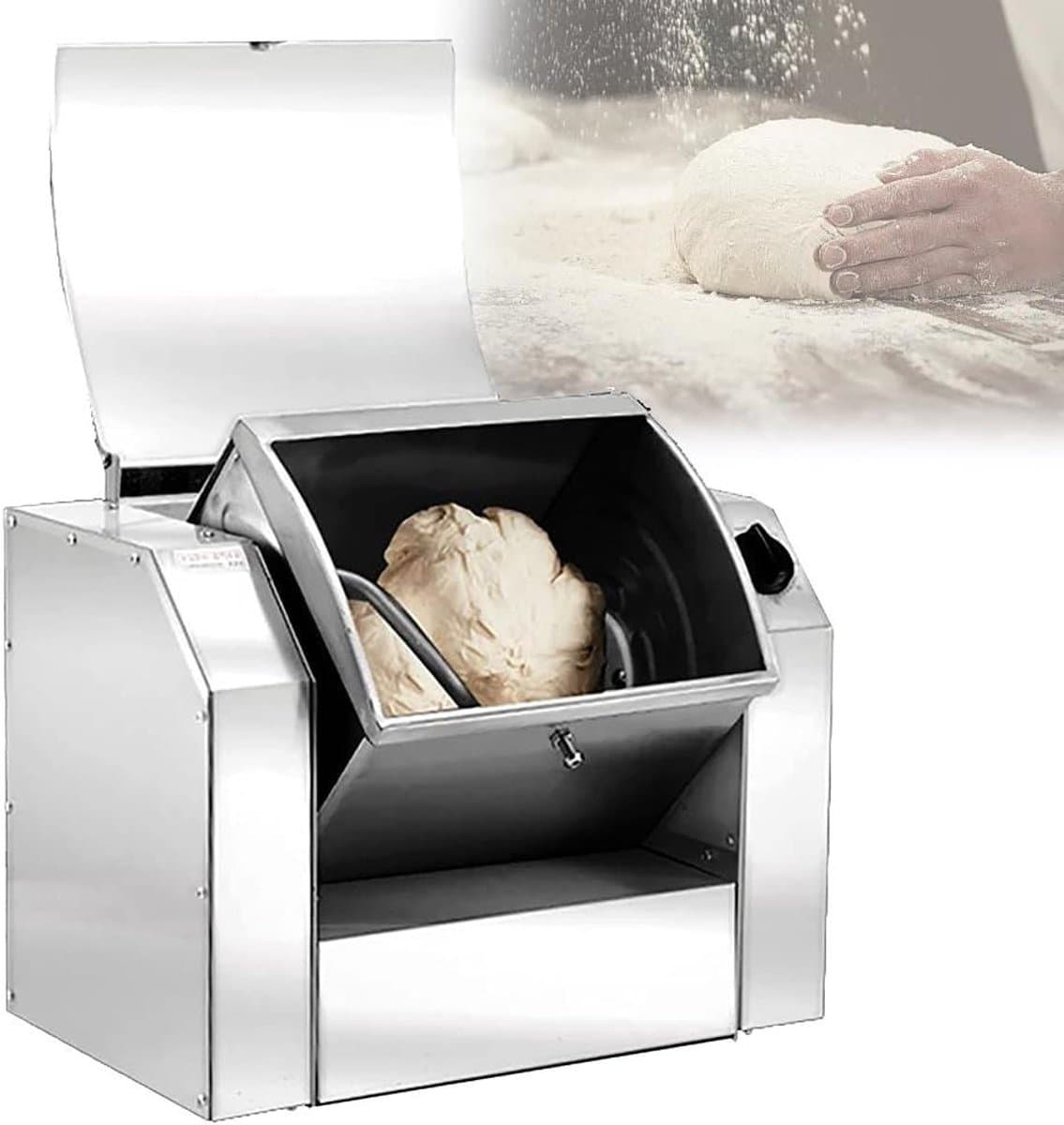 Elektrische Deegmixer - Keukenmachine Kneedmachine - Bakken Brood Maken - 90 Graden Kantelkneden - 10 Liter Bak - Zilver — afbeelding 1