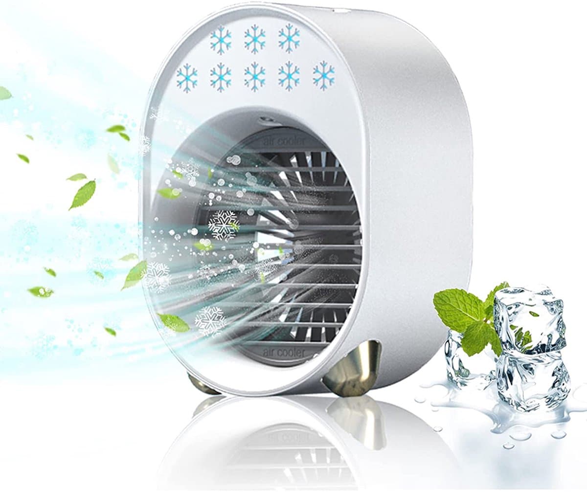 Luchtkoeler met verdampingskoeling, mini-ventilator, airconditioning — afbeelding 1