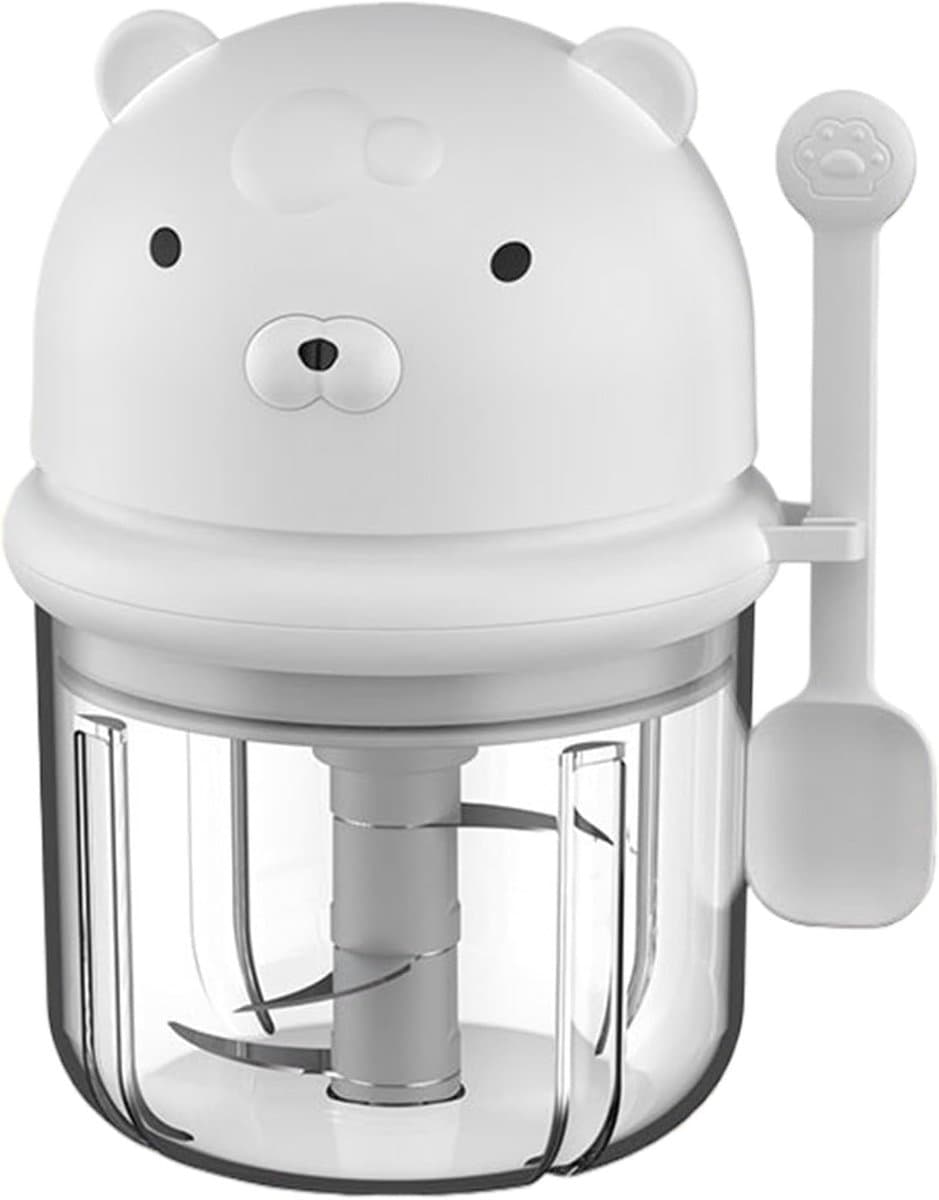 Elektrische Knoflookhakker - Mini Keukenmachine - Snel Ingrediënten Snijden - Krachtig Draadloos Ontwerp - 350 ml Inhoud - Wit — afbeelding 1