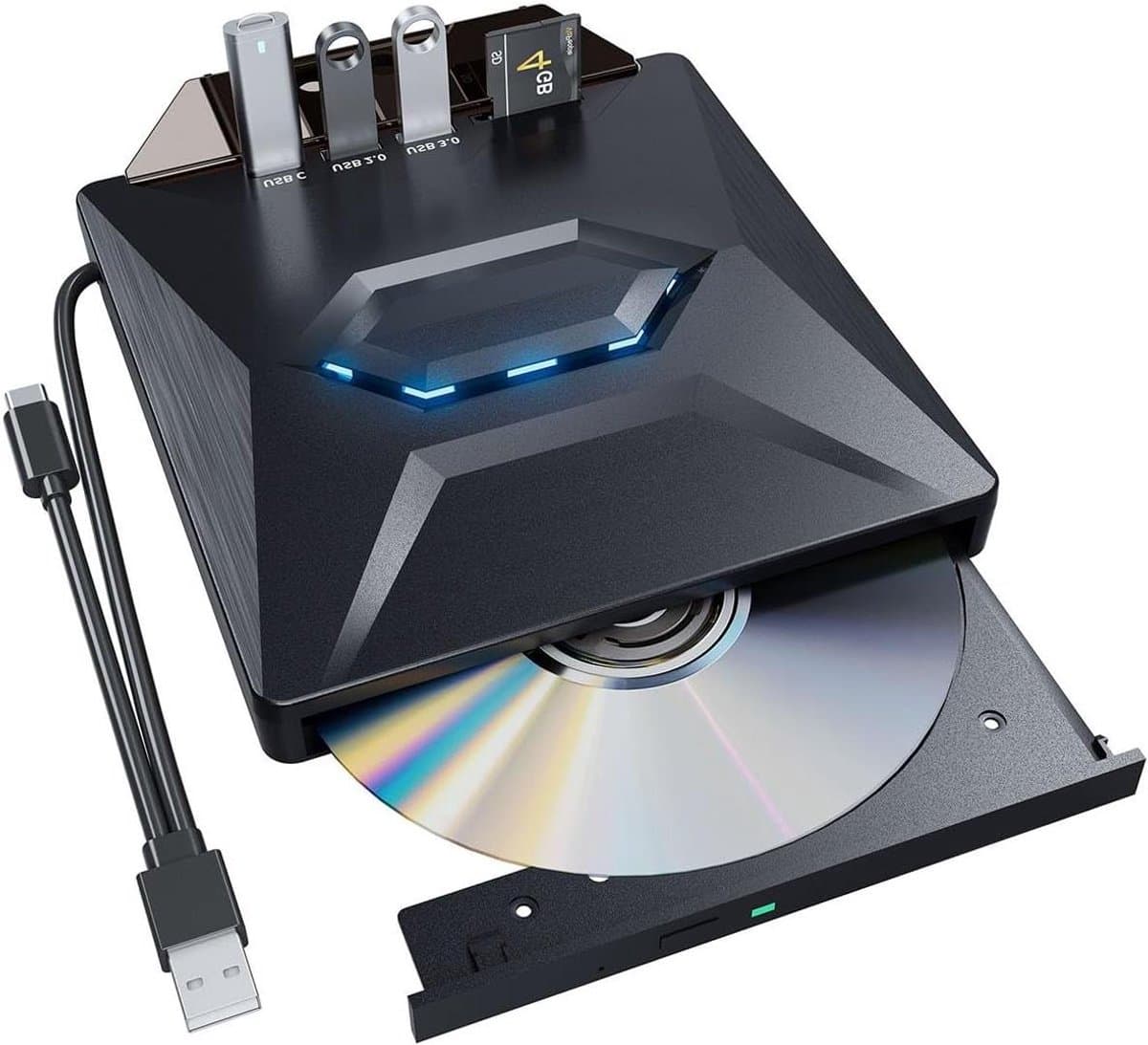 Externe Disc Brander - Draagbare CD/DVD Brander - Data Back-up - 9.5mm Dunne Behuizing — afbeelding 1