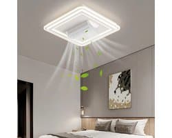 Plafondventilator - Bladloos - 6 Standen - Ventilator - Dimbaar Met Afstandsbediening - Wit - 64 cm - Bladloze Plafondventilator - Moderne lamp - Plafonniere