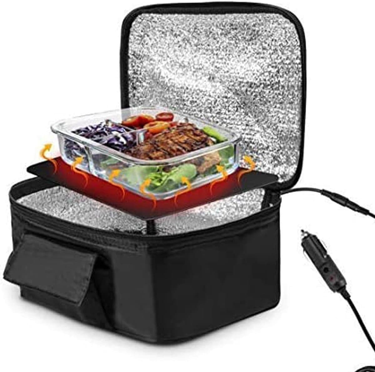 SnelShoppen - 12V Mini Auto Magnetron Elektrische Verwarmde Lunchdoos Mini Oven Persoonlijke Magnetron Tas voor Bestuurders, Koeriers, Reizigers, Werk — afbeelding 1