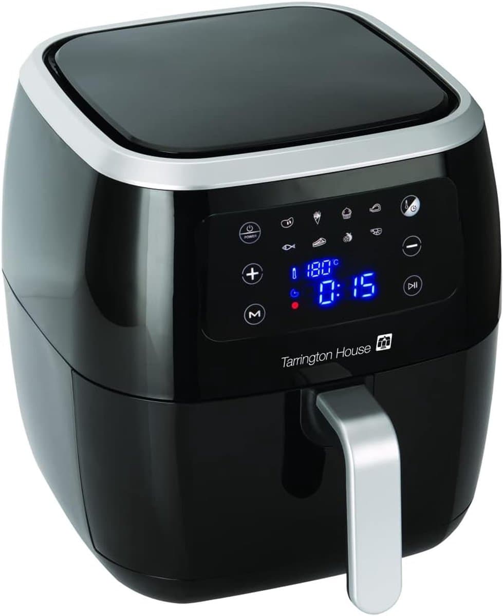 SnelShoppen - Heerlijke Airfryer 6.8L met 1800W, 8 Voorgeprogrammeerde Instellingen, Digitale Temperatuurregeling, Zwart - Ideaal voor Keuken, Feest e — afbeelding 1