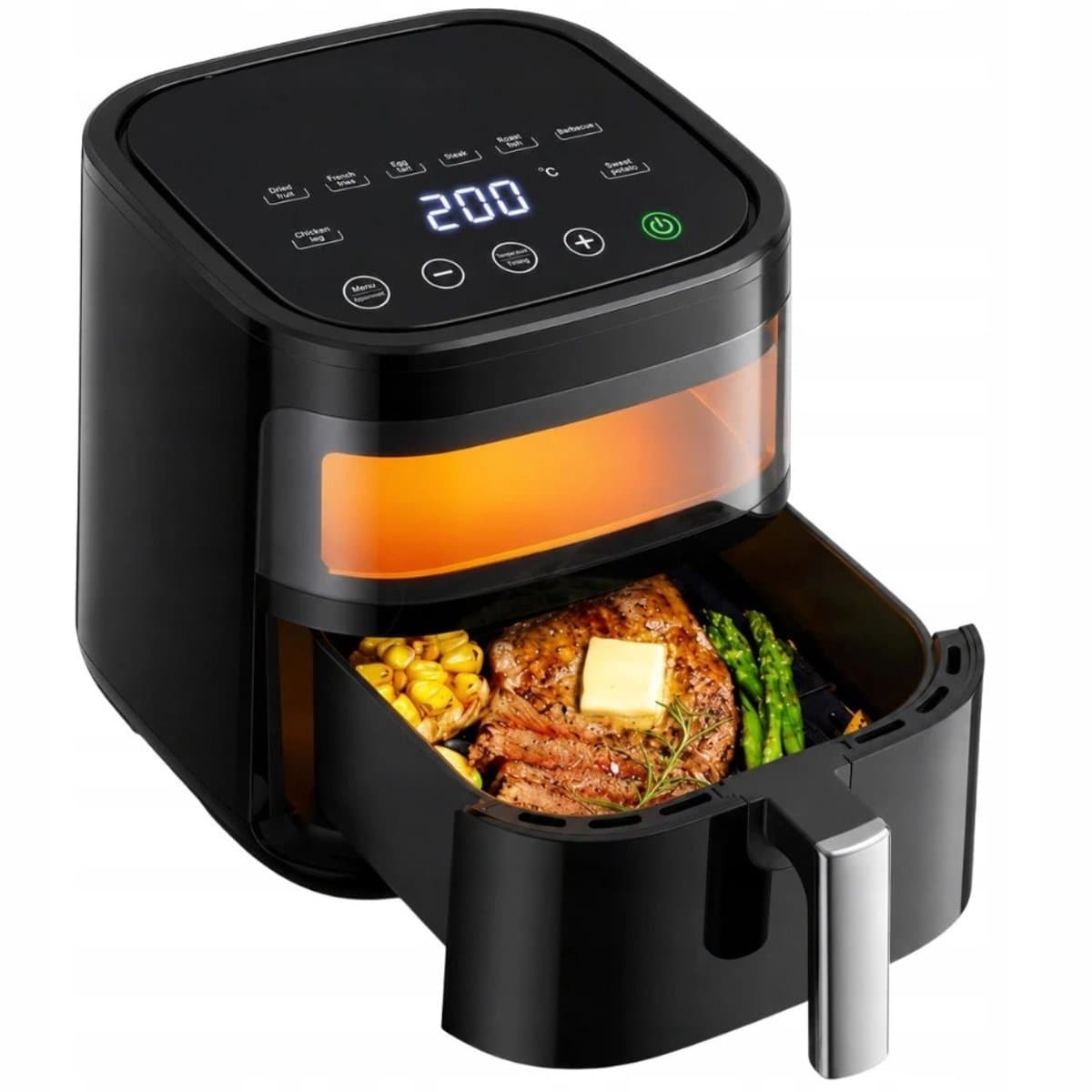 Digitale Airfryer 4L, 1200W – Olievrije Heteluchtfriteuse met Instelbare Temperatuur en Timer, Antiaanbakmand, Gezond Koken voor Frituren, Bakken, Braden en Opwarmen — afbeelding 1