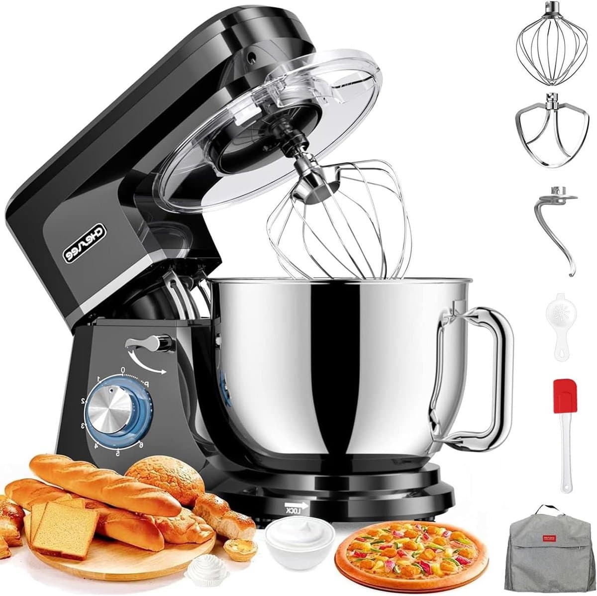 Keukenmachine - Mixer Foodprocessor - Bakken en Koken - Krachtige 2000W Motor - 7.2L Kom - Zwart — afbeelding 1