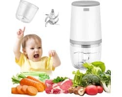 Mini babyblender, mini keukenmachine, 300 ml babyblender, mini elektrische hakmolen, mini keukenmachine met USB-oplaadfunctie, blender