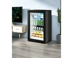Vrijstaande mini-drankenkoelkast met één koelvak | Geschikt voor thuis en op kantoor voor het koelen van bier cocktails frisdranken en sappen | - Zwart