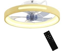 ECTEATOY® Plafondventilator met LED Verlichting 40W - Stille DC Motor - Afstandsbediening - Zomer & Winterstand - Hout
