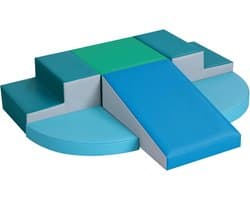Set van 6 Schuimrubberen Klimblokken voor Kinderen: PU-leer Zachte Klimspeelgoed Speelset voor Kleine Kinderen - Montessori-speelgoed Grove motoriek Dubbele Ladderset(Modern)