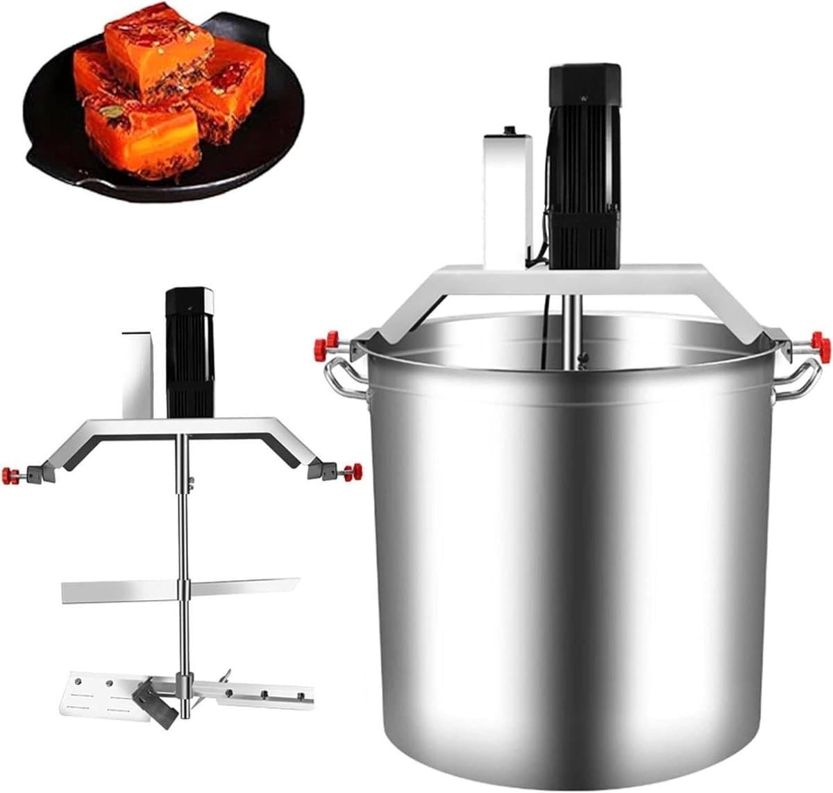 Elektrische Keukenmixer - Staande Mixer Roerpan - Vullingen Bereiden - Dubbellaagse Spatel - 40L - Zilver — afbeelding 1