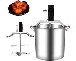 Elektrische Keukenmixer - Staande Mixer Roerpan - Vullingen Bereiden - Dubbellaagse Spatel - 40L - Zilver