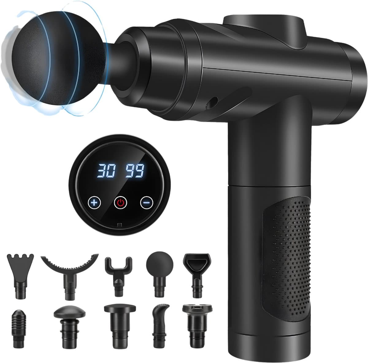 LNMsolutions® Massage Gun - Massage Apparaat - Massage Pistool - Zwart - 28cm x 24cm x 7cm — afbeelding 1