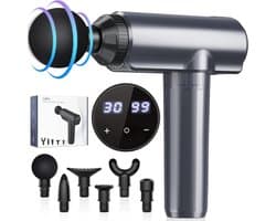 Massagengun - Massage Pistool - Massage Gun - Grijs - 19cm x 18cm x 6cm
