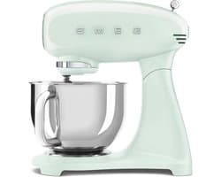SMEG SMF03PGEU Keukenmachine - Stand Mixer - 4,8 Liter - 800 Watt - 10 Snelheden - Planetaire Mengwerking - Inclusief 5 Accessoires - '50s Style - Watergroen