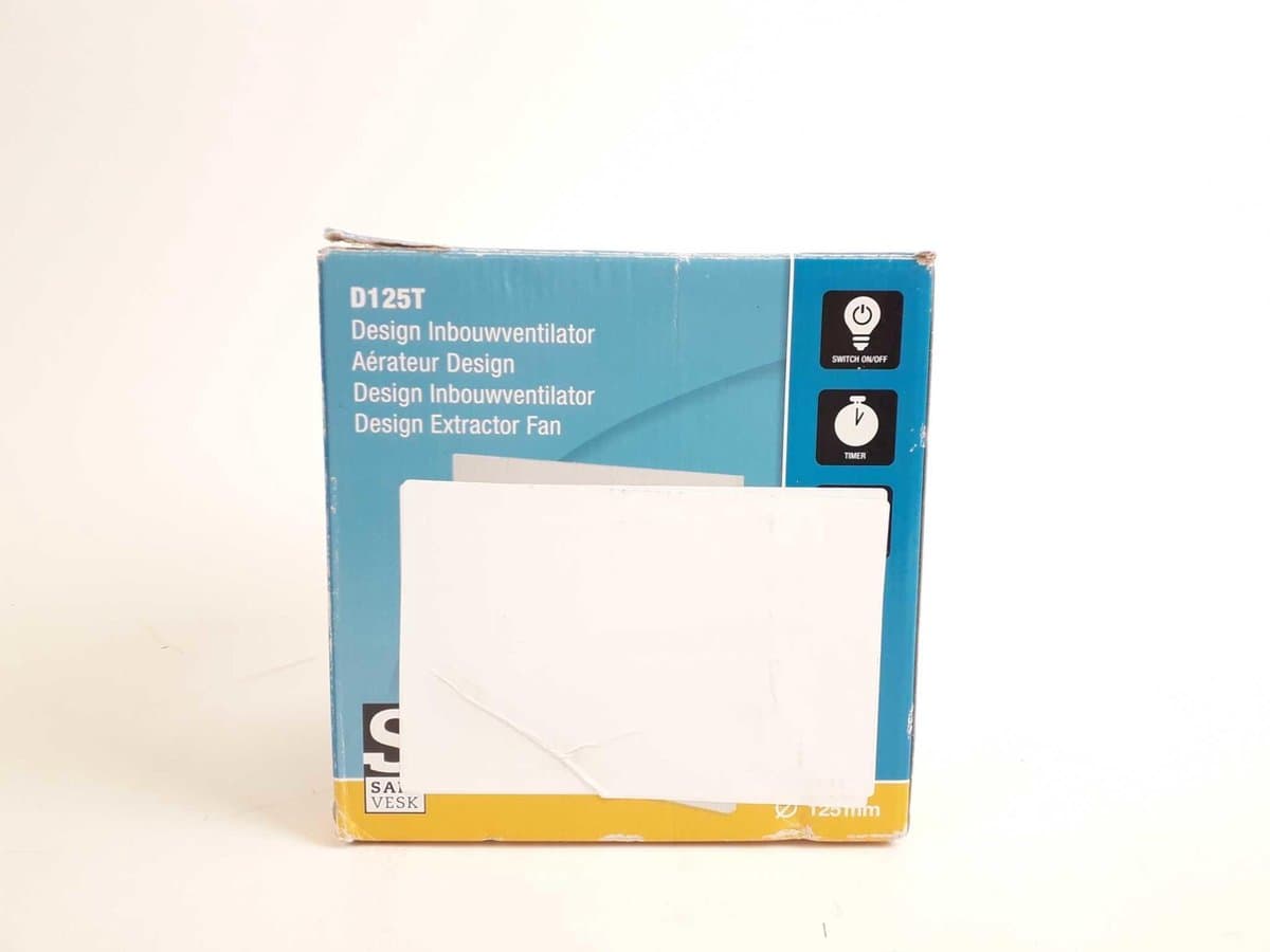 Inbouwventilator Design met timer - 17x17cm - Max vermorgen 16.0W — afbeelding 1