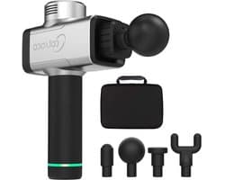 Massagepistool - 5 snelheden - draadloos handmassageapparaat - diepe weefsels - spieren - percussie-massageapparaat - Quiet-Glide-technologie - zilver