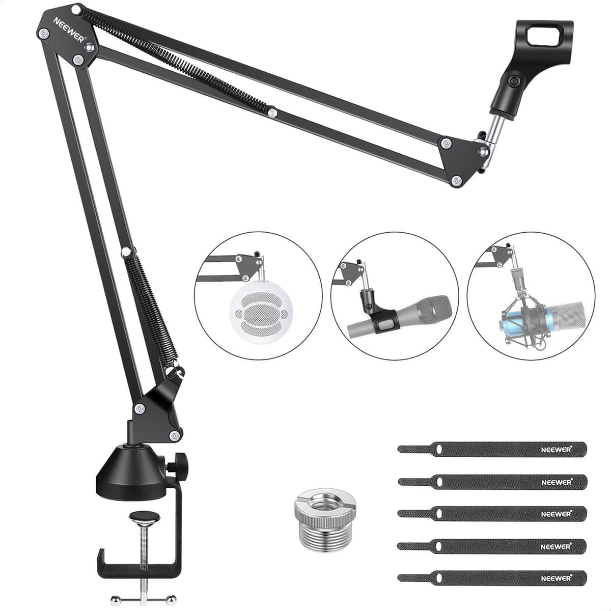 Neewer Microfoon Arm - Boom Arm - Microfoon Standaard zonder Microfoon - Mic Stand - Zwart — afbeelding 1