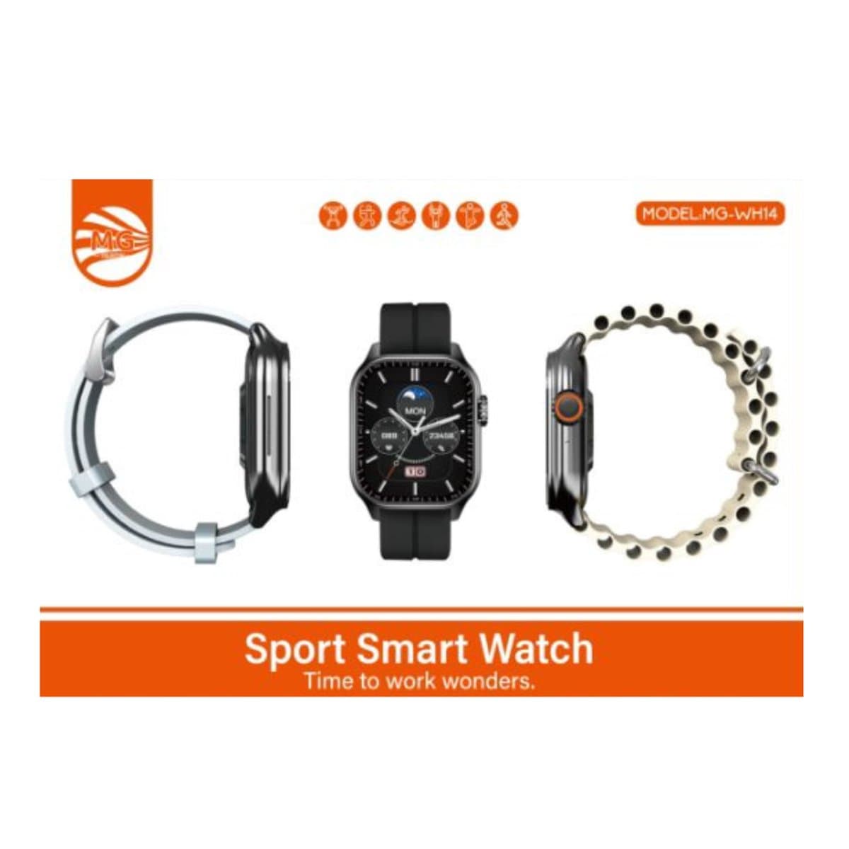 MG – Horloge Met Touch Screen – Smart Watch – WH14 — afbeelding 1